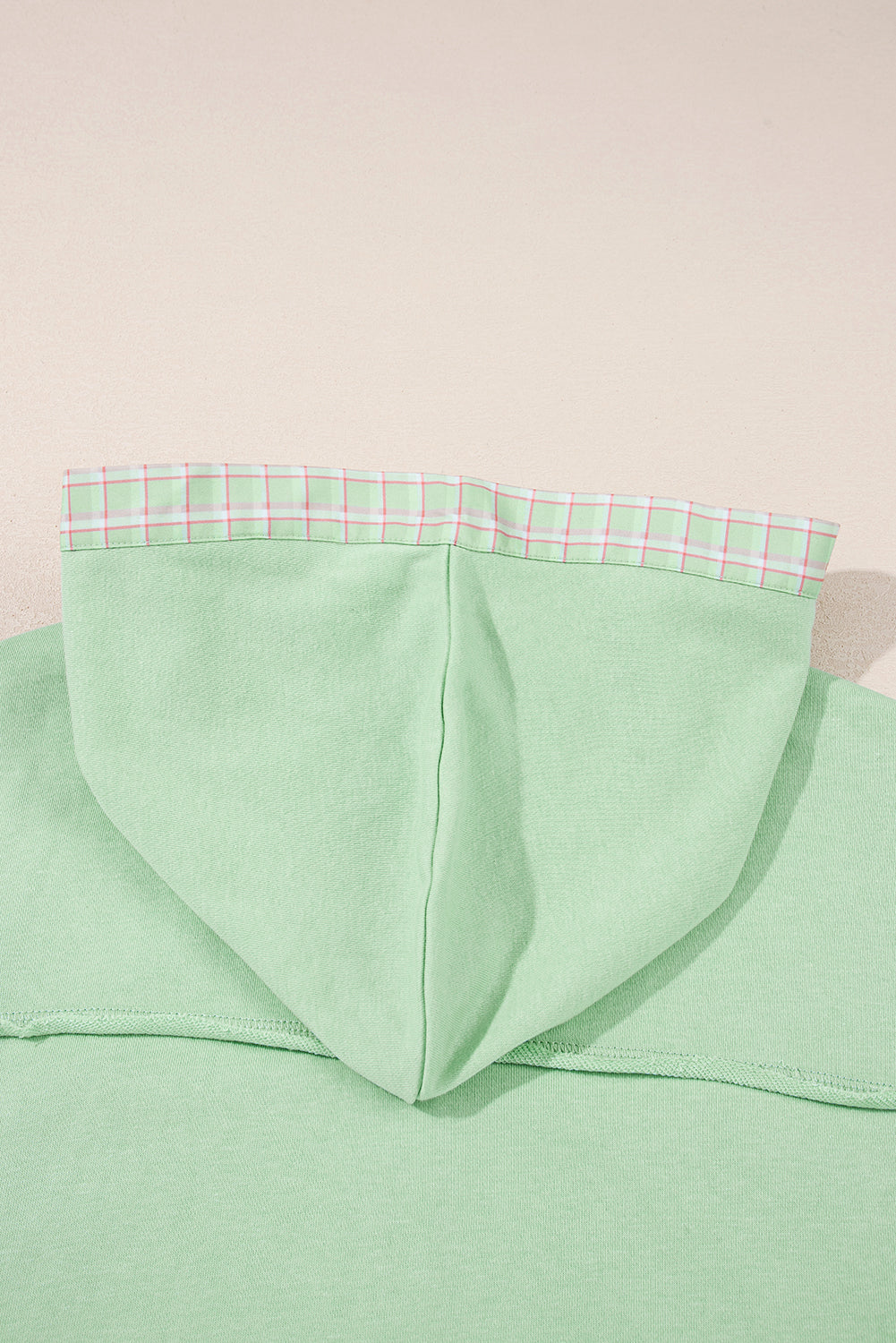 Clearly Aqua Lace Floral Patchwork Hooded Henley Top