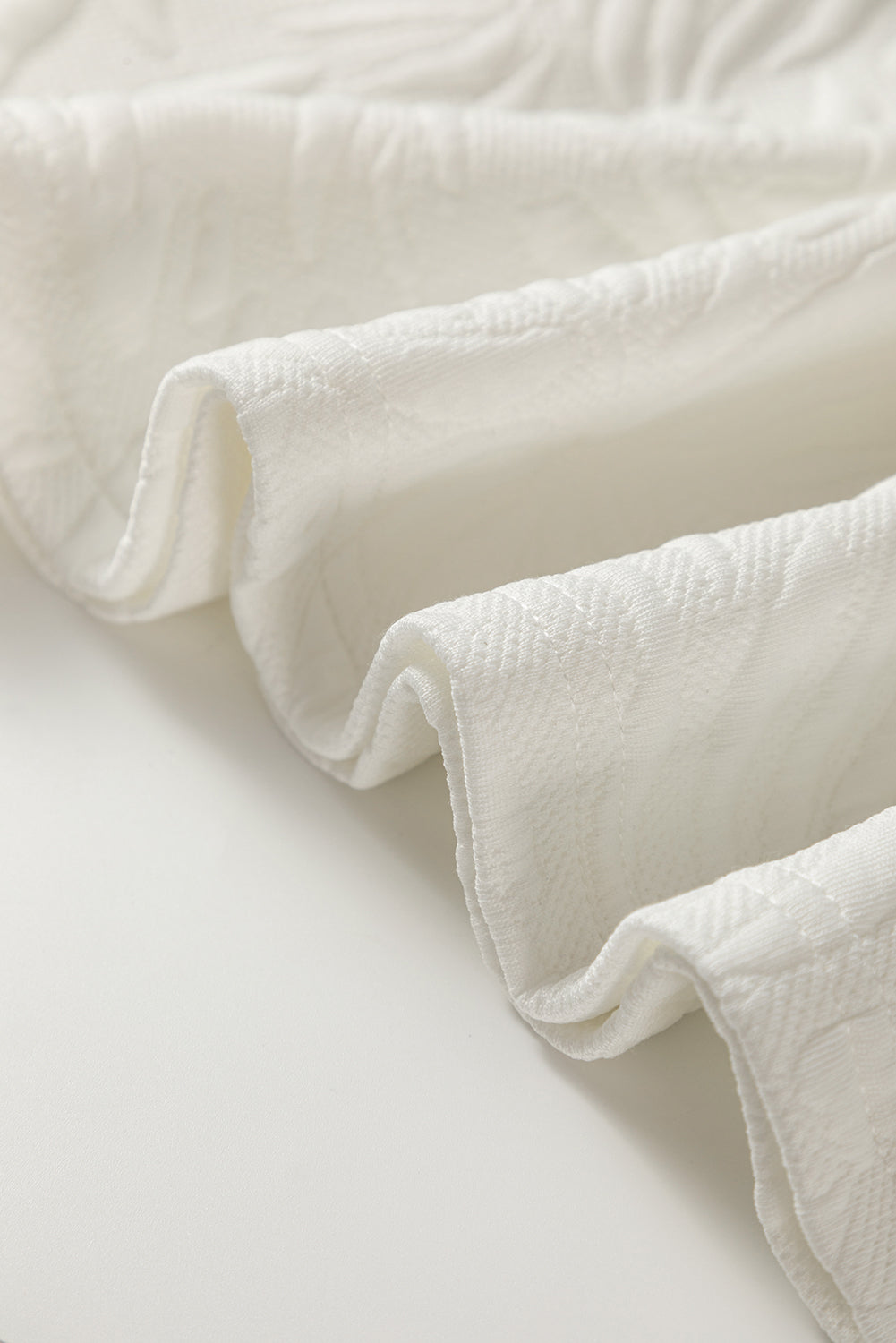 White Pop of Color Neckline Textured Mini Dress