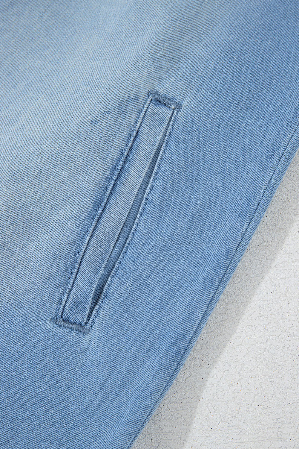 Beau Blue Washed Raw Hem Denim Shirt Dress