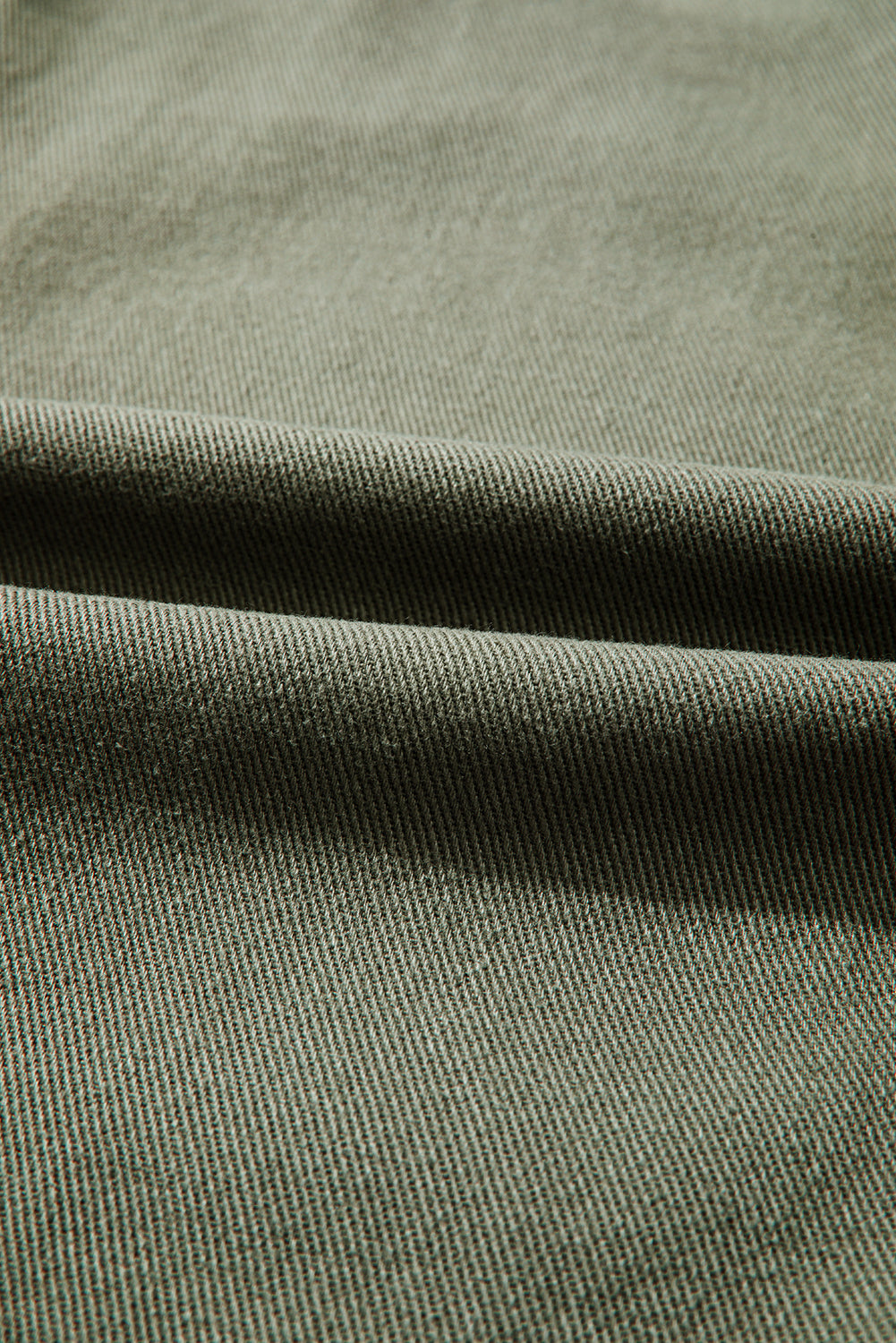 Smoke Green Pocket Collared Button Front Denim Jacket