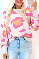 Sachet Pink Cheetah Colorblock Sweater