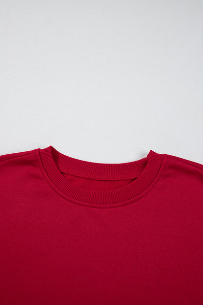 Fiery Red Sweet Bowknot Round Neck Sweatshirt