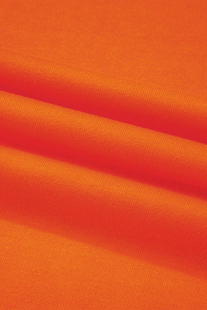 Orange Preppy Striped Sleeve Loose Sweatshirt