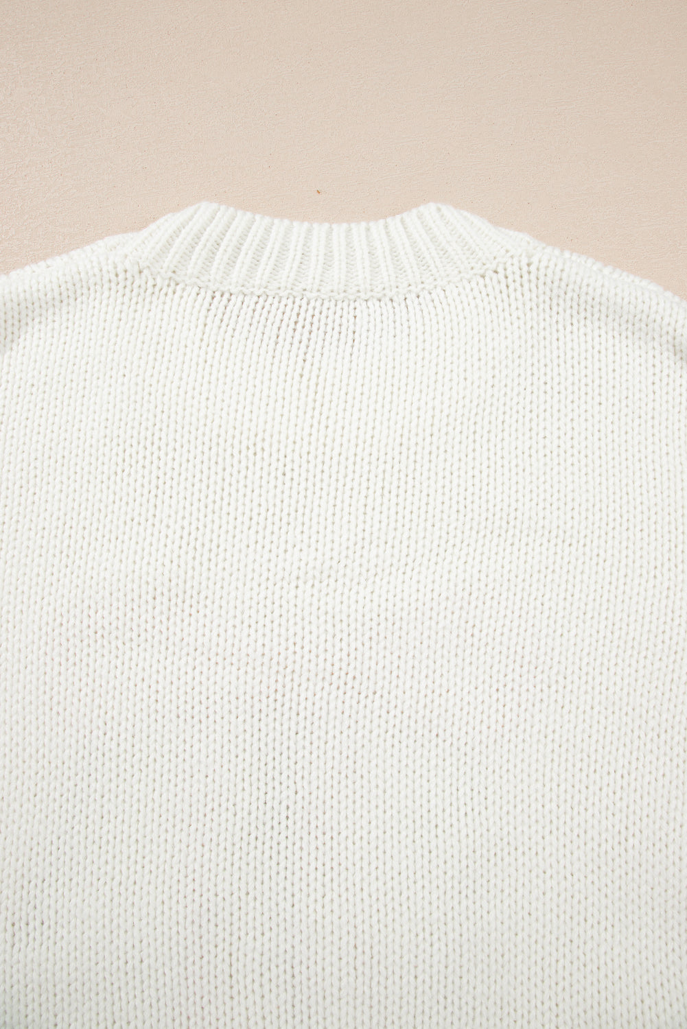 White Embroidered Bow Boots Graphic Drop Shoulder Sweater