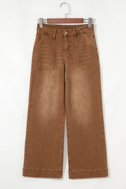 Breen Cropped High Rise Wide Leg Jeans
