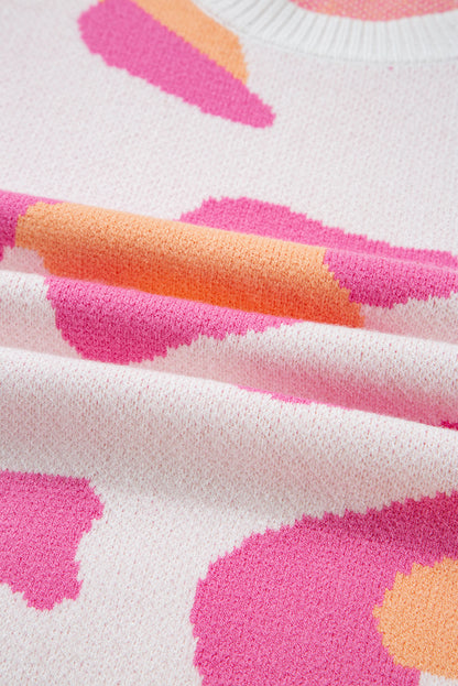 Sachet Pink Cheetah Colorblock Sweater