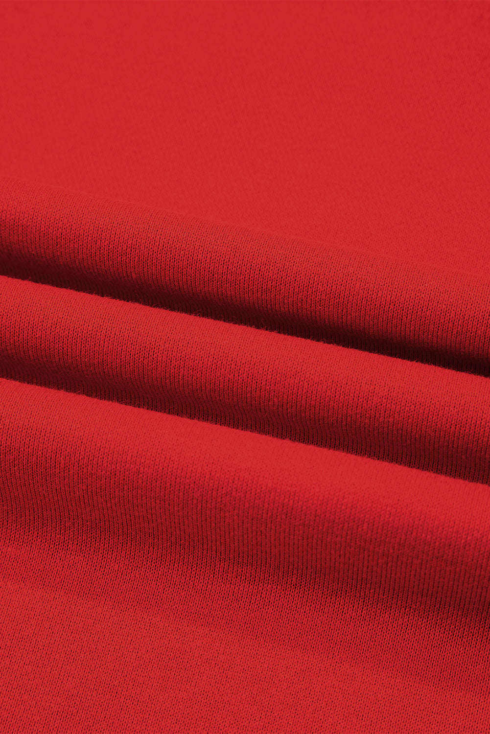 Fiery Red Preppy Striped Sleeve Loose Sweatshirt