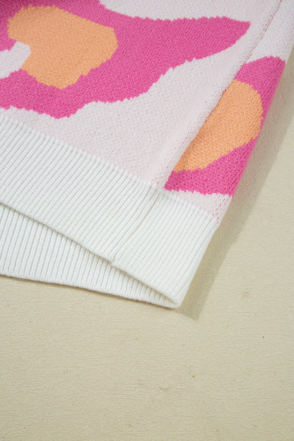Sachet Pink Cheetah Colorblock Sweater