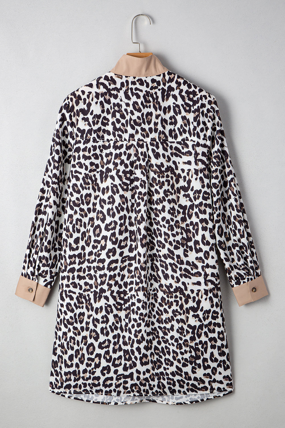 Multicolour Leopard Print Patchwork Collar Flowy Mini Dress