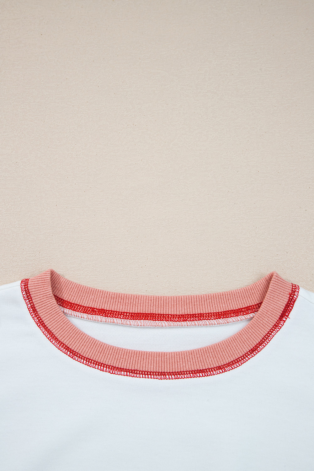 Red Striped Colorblock Patchwork Oversized Sweatshirt