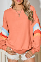 Flamingo Patchwork Drop Sleeve Loose Sweatshirt